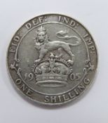 1905 Edward VII shilling, GF-VF