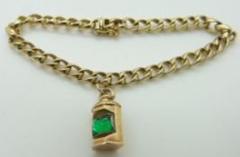 A 9ct gold bracelet and a 9ct gold charm, 17g
