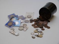 A collection of largely UK coins, George III onwards, including modern commemorative crowns,