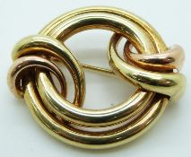 A 14ct gold knot brooch, 14.9g