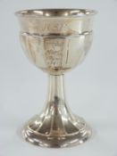 Swedish white metal goblet of faceted design, Swedish silver mark for 1914, maker's mark