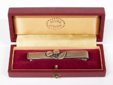 Georg Jensen silver money or tie clip in original box, clip marked Georg Jensen and sterling