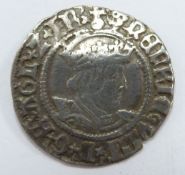Henry VIII silver half groat, young portrait VF+