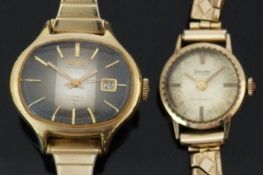 Two ladies wristwatches one Accurist 9ct gold the other Seiko Hi-Beat ref. 2205-3120 with date