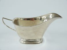 Elizabeth II hallmarked silver sauce boat, Birmingham 1967 maker John Rose, length 19cm, weight