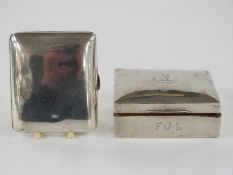 Hallmarked silver cigarette case, length 8cm, 94g, together with a hallmarked silver cigarette