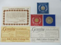 Commemorative Charles and Diana wedding 9ct gold hallmarked medallion, 4.1g, together with a