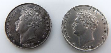 Two George IV sixpences, young head, issues 1828 and 1829, VF+