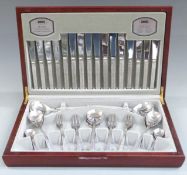 Viners studio retro canteen of cutlery, 58 pieces with bark effect handles