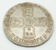 1700 William III crown, third bust, Tertio edge, GF