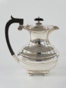 George V Mappin & Webb hallmarked silver hot water jug of bulbous form, Sheffield 1912, height 18.
