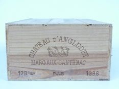 Case of 12 bottles of Chateau d' Angludet Margaux Cantenac 1996