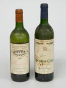 Two bottles of wine comprising 1988 Mouton Cadet and Domaine Laougue Madiran 1989
