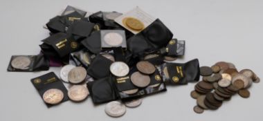 A large collection of commemorative crowns to include Queen Elizabeth II, Churchill etc., almost 100