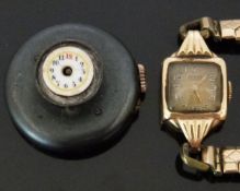 Sheffield 14ct gold ladies wristwatch on expanding metal bracelet together with a novelty watch