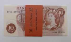 Fforde banded 10 shilling notes, ten in all, uncirculated B75M 159061-159070