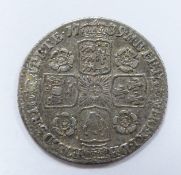 George II 1739 sixpence, young head roses in angles, reverse 'O over R' in legend, EF toned