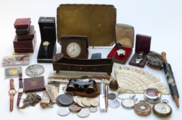 A collection of wristwatches, pocket watches including a brass cased Greenwich Timekeeper centre