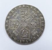 1787 George III sixpence with semee of hearts, VF
