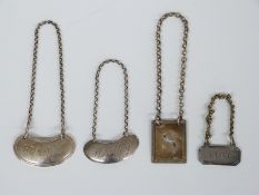 Georgian hallmarked silver S bottle ticket, London 1826, maker's mark JR, hallmarked silver whisky