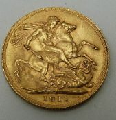 George V 1911 gold full sovereign