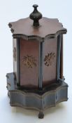 A continental rosewod musical cigar carousel c1900, with hexagonal sections and opening sides