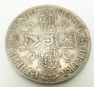 1662 Charles II crown, first bust, no rose edge, TUTAMEN no date edge, VF