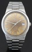 Omega gentleman's wristwatch ref. 136.0103 with date aperture, white hands and baton markers,