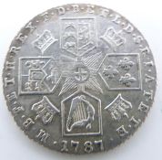 George III 1787 sixpence VF-EF without hearts, lustrous
