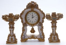 19thC style clock garniture