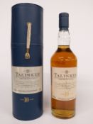 Talisker Isle of Skye 10 year old single malt Scotch whisky, 70cl, 45.8% vol, in original tube.