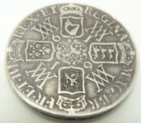 1691 William and Mary crown, TERTIO edge, F