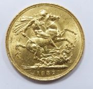 1897 gold full sovereign, cased with London Mint Office certificate