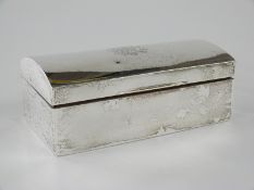 George VI hallmarked silver dome top cigarette box, Birmingham 1918 maker's mark Deakin and Francis,