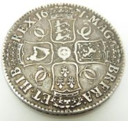 1671 Charles II crown, second bust V TERTIO edge, NVF