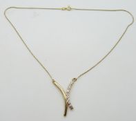 A 14ct gold necklace set with cubic zirconia, 5.1g