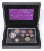 Royal Mint 2012 Diamond Jubilee Executive Proof coin set comprising nine coins from five pounds to