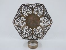 Elizabeth II pierced hallmarked silver bonbon dish or basket, Sheffield 1959 maker Douglas Heeley,