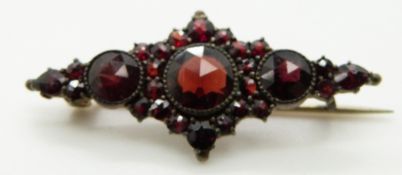 Victorian brooch set with Bohemian cut garnets