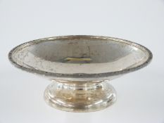George VI hallmarked silver pedestal bowl or dish, Sheffield 1946 maker James Edward Barry, diameter