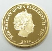 2014 gold full sovereign 'The George Cross 1939-45' limited to 1939, cased with booklet and