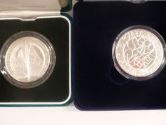 Two Royal Mint silver proof crowns, one 2003 Concorde, the other 2003 Coronation Jubilee, both in