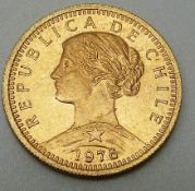 1975 Republic of Chile 20 peso Liberty gold coin, 4g