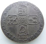 George II 1757 sixpence, old head, plain angles reverse VF+ almost unc., toned