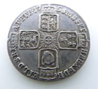 George II 1758 sixpence, old head, plain angles reverse, VF-EF