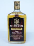 Milton-Duff 12 year old Glenlivet Highland malt Scotch whisky, 26 2/3 fl oz, 75% proof