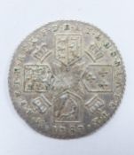 1787 George III sixpence with semee of hearts, VF+