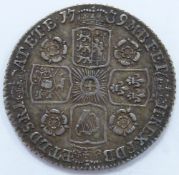 George II 1739 sixpence young Laureate and draped bust, reverse roses in angles, GVF, Spink 3708