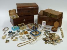 A collection of costume jewellery including earrings, agate pendant, Art Deco brooch, dagger brooch,