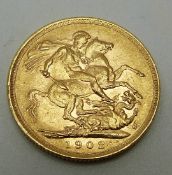 Edward VII 1902 gold full sovereign, Melbourne Mint